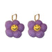 Wholesale Acrylic Alloy Felt Flower Smiley Earrings JDC-ES-BY186 Earrings 宝钰 Wholesale Jewelry JoyasDeChina Joyas De China