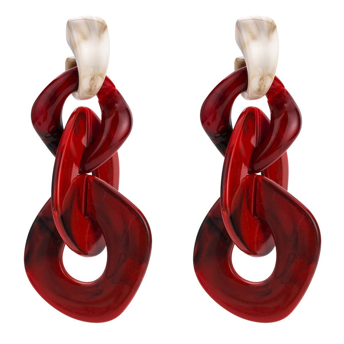 Wholesale Acrylic Chain Earrings JDC-ES-BenD001 Earrings 本笃 Wholesale Jewelry JoyasDeChina Joyas De China