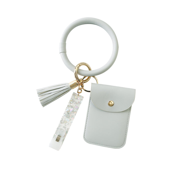 Wholesale Acrylic PU Zinc Alloy Coin Purse ATM Card Grabber Contactless Card Picker Keychain Wristlet MOQ≥2 JDC-KC-JM004 Keychains 杰米 MOQ2 grey K68384 Wholesale Jewelry JoyasDeChina Joyas De China
