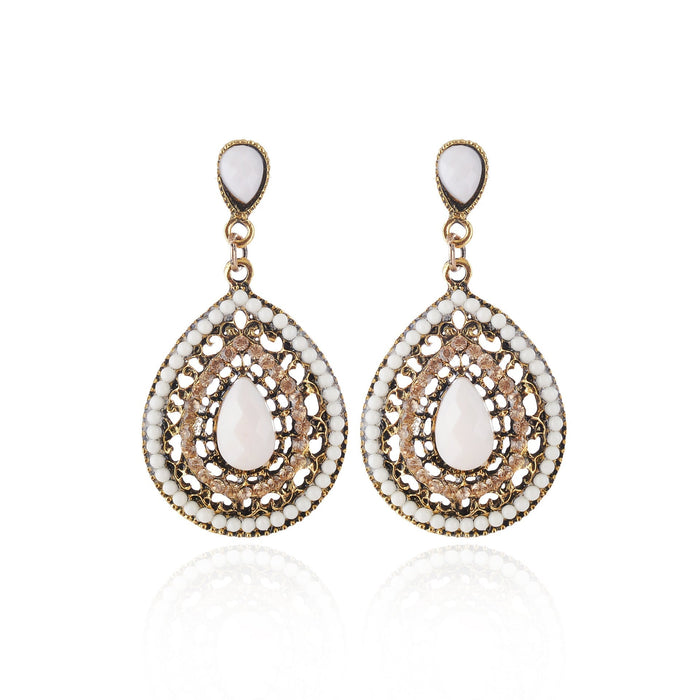 Wholesale Acrylic Rhinestone Alloy Earrings JDC-ES-Chuangj001 Earrings 创爵 beige Wholesale Jewelry JoyasDeChina Joyas De China