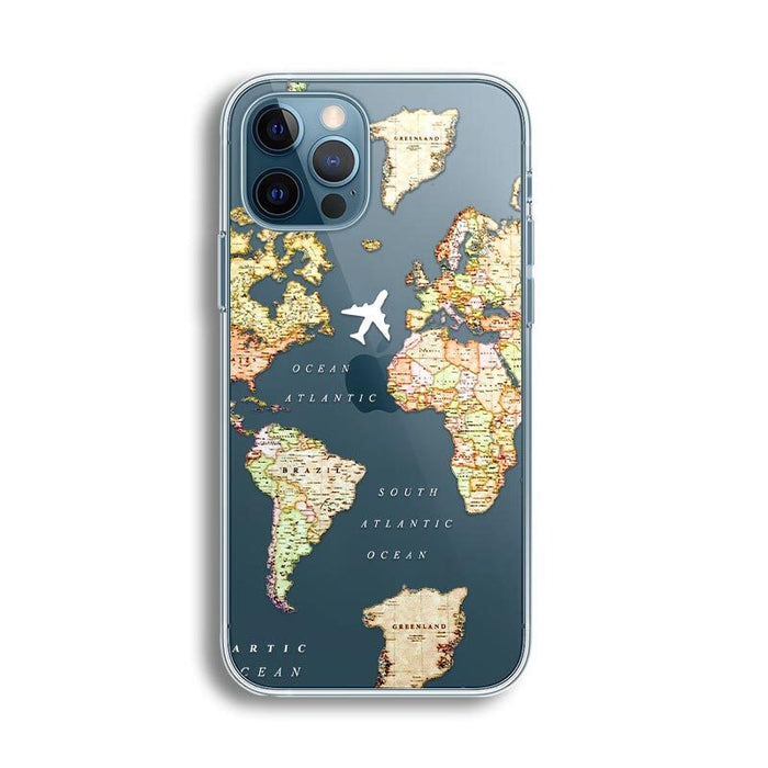 Wholesale Airplane Map Apple 12pro for transparent iPhone 11 phone soft case JDC-PC-KEX003 Phone Cases 科讯 60132 iPhone X/XS Wholesale Jewelry JoyasDeChina Joyas De China