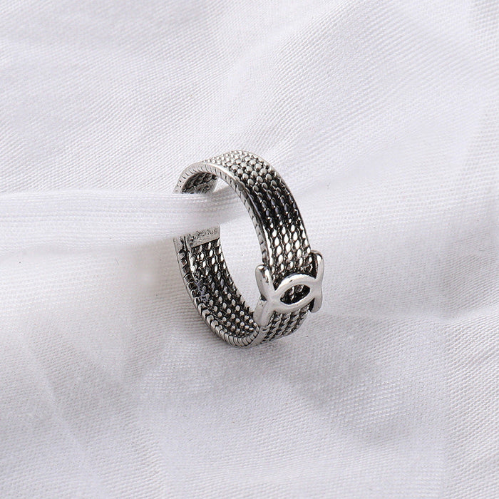 Wholesale Alloy Alphabet Clock Rings MOQ≥2 JDC-RS-JuY009 Rings 聚耀 43 minimum 2 pieces for wholesale 1 Wholesale Jewelry JoyasDeChina Joyas De China