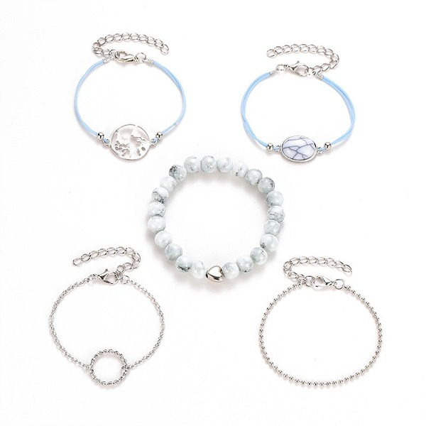 Bulk Jewelry Wholesale alloy beaded love bracelet JDC-BT-A19 Wholesale factory from China YIWU China