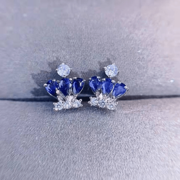 Wholesale Alloy Blue Crown Earrings JDC-ES-ZhenR010 Earrings 臻荣 Wholesale Jewelry JoyasDeChina Joyas De China