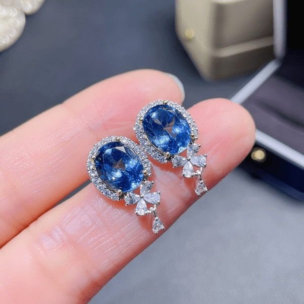 Wholesale Alloy Blue Topaz Earrings JDC-ES-ZhenR005 Earrings 臻荣 Wholesale Jewelry JoyasDeChina Joyas De China