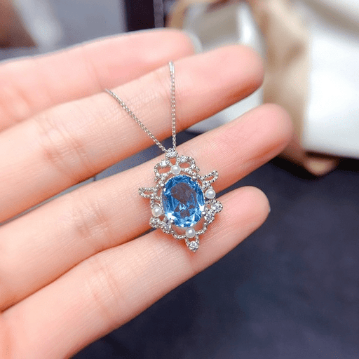 Wholesale Alloy Blue Topaz Pendant JDC-CS-ZhenR004 charms 臻荣 Wholesale Jewelry JoyasDeChina Joyas De China