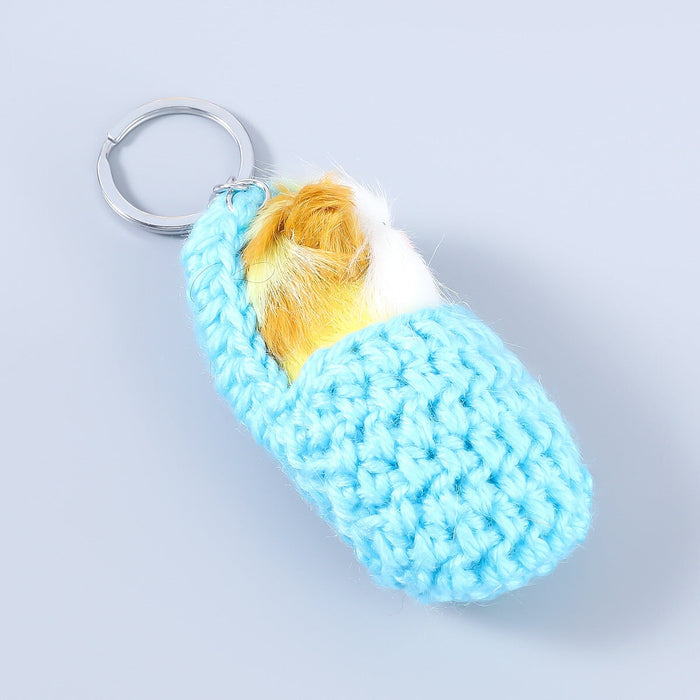 Wholesale Alloy Cotton Thread Fluff Animal Car Keychain JDC-KC-JL011 Keychains 氿乐 blue Wholesale Jewelry JoyasDeChina Joyas De China