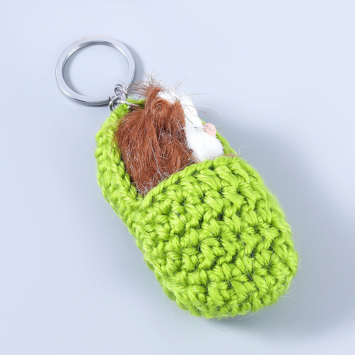 Wholesale Alloy Cotton Thread Fluff Animal Car Keychain JDC-KC-JL011 Keychains 氿乐 green Wholesale Jewelry JoyasDeChina Joyas De China