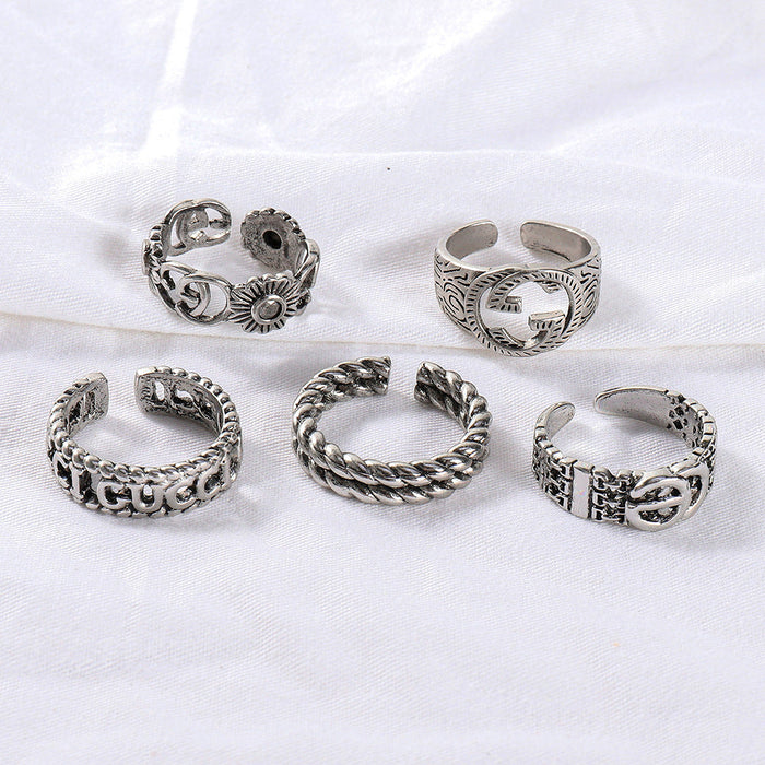 Wholesale Alloy Cutout Rings MOQ≥2 JDC-RS-JuY004 Rings 聚耀 set minimum 2 pieces for wholesale 1 Wholesale Jewelry JoyasDeChina Joyas De China