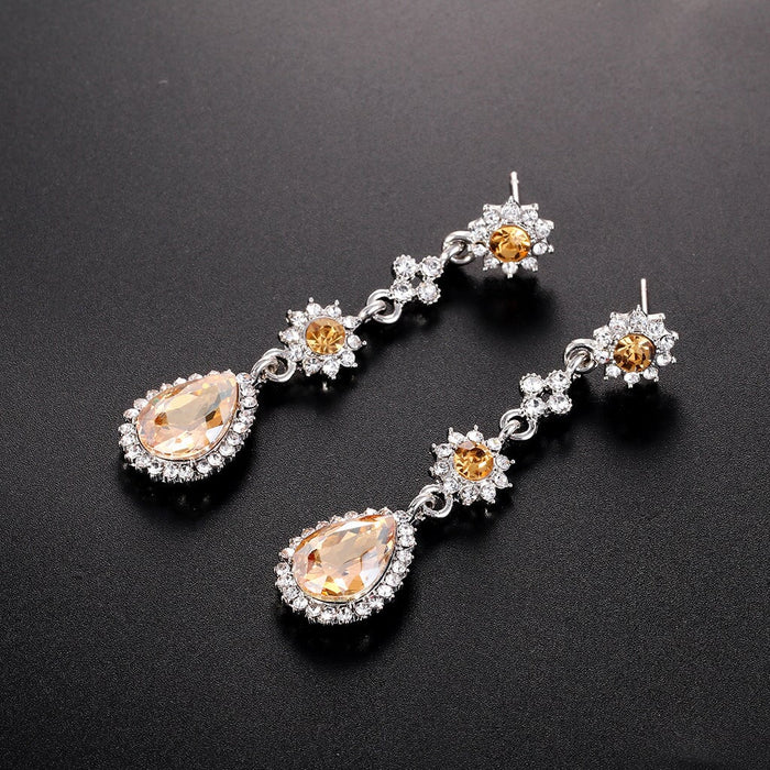 Wholesale alloy diamond-encrusted water drop earrings JDC-ES-GSDB038 Earrings 丹比华比 Wholesale Jewelry JoyasDeChina Joyas De China