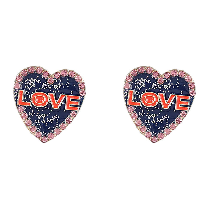 Wholesale Alloy Enamel Acrylic Heart Letter Earrings JDC-ES-JL849 Earrings 氿乐 Wholesale Jewelry JoyasDeChina Joyas De China