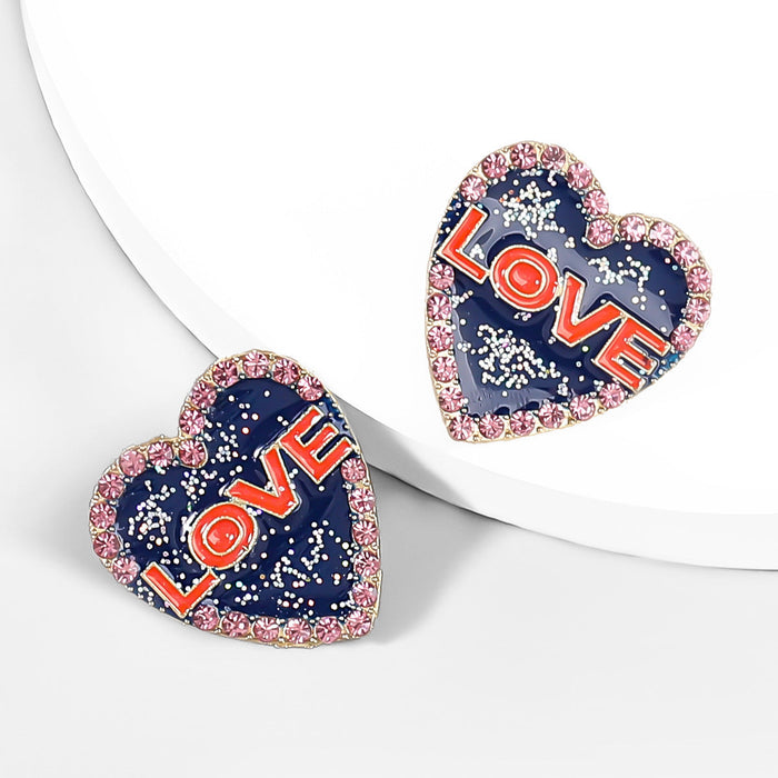 Wholesale Alloy Enamel Acrylic Heart Letter Earrings JDC-ES-JL849 Earrings 氿乐 Wholesale Jewelry JoyasDeChina Joyas De China