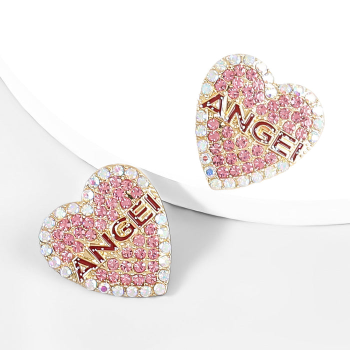 Wholesale Alloy Enamel Acrylic Heart Letter Earrings JDC-ES-JL851 Earrings 氿乐 Wholesale Jewelry JoyasDeChina Joyas De China