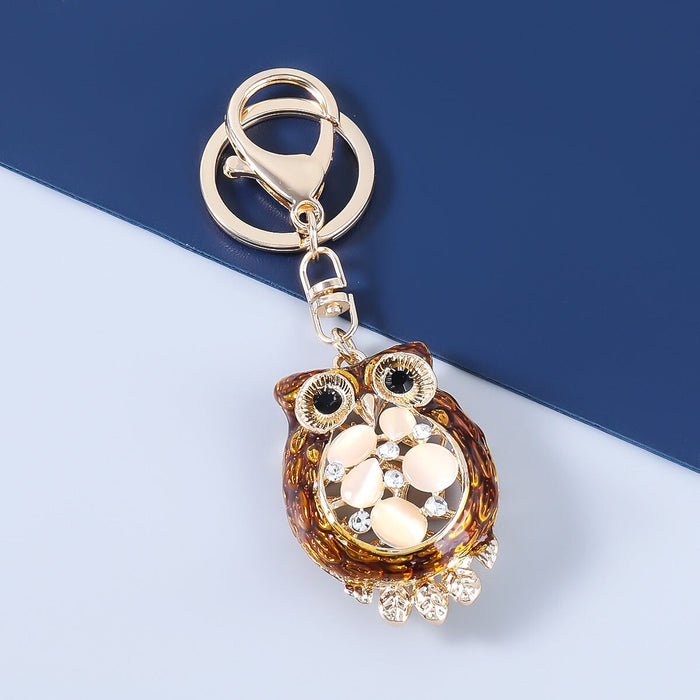 Wholesale Alloy Enamel Resin Owl Keychain JDC-KC-JL006 Keychains 氿乐 brown Wholesale Jewelry JoyasDeChina Joyas De China