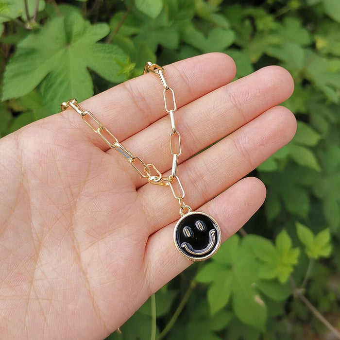 Wholesale Alloy Enamel Smiley Necklace JDC-NE-YiD003 Necklaces 宜达 Wholesale Jewelry JoyasDeChina Joyas De China