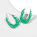 Wholesale alloy enamel U-shaped earrings JDC-ES-JL840 Earrings 氿乐 green Wholesale Jewelry JoyasDeChina Joyas De China