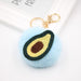 Wholesale Alloy Faux Hair Avocado Daisy Hair Ball Pom Pom Keychain JDC-KC-Zuge040 Keychains 祖格 blue / Wholesale Jewelry JoyasDeChina Joyas De China