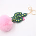Wholesale Alloy Faux Hair Cactus Hairball Pom Pom Keychain JDC-KC-Zuge039 Keychains 祖格 Wholesale Jewelry JoyasDeChina Joyas De China