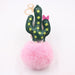 Wholesale Alloy Faux Hair Cactus Hairball Pom Pom Keychain JDC-KC-Zuge039 Keychains 祖格 pink / Wholesale Jewelry JoyasDeChina Joyas De China