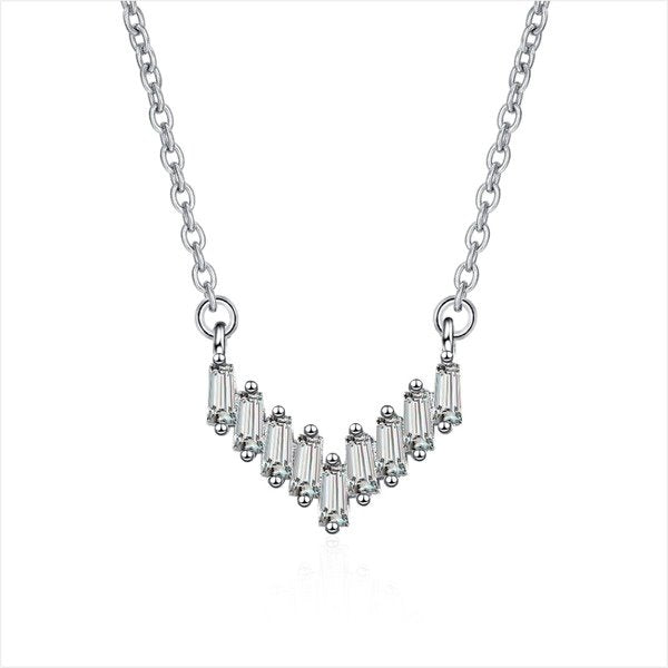 Wholesale alloy flash Rhinestone v-shaped necklace Sterling Silver Jewelry JDC-NE-BLX039 NECKLACE 宝来兴 Wholesale Jewelry JoyasDeChina Joyas De China