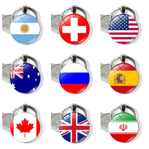 Wholesale Alloy Glass Patch National Flag Keychain JDC-KC-Hengx001 Keychains 横湘 Wholesale Jewelry JoyasDeChina Joyas De China