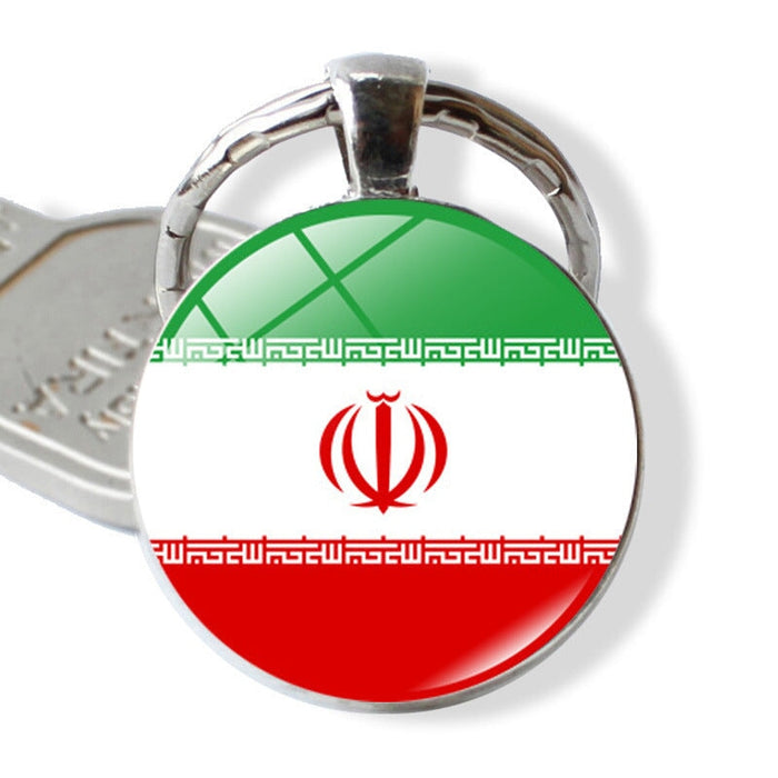 Wholesale Alloy Glass Patch National Flag Keychain JDC-KC-Hengx001 Keychains 横湘 Wholesale Jewelry JoyasDeChina Joyas De China