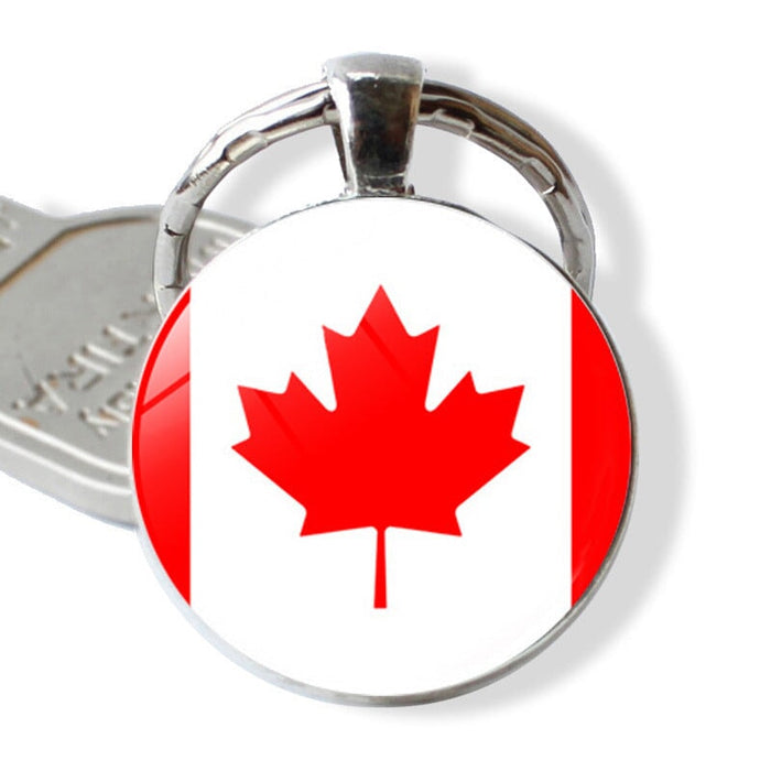 Wholesale Alloy Glass Patch National Flag Keychain JDC-KC-Hengx001 Keychains 横湘 PSXL001146-16Canada Wholesale Jewelry JoyasDeChina Joyas De China