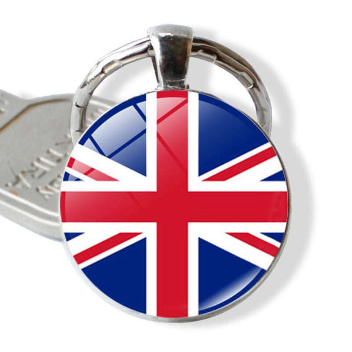 Wholesale Alloy Glass Patch National Flag Keychain JDC-KC-Hengx001 Keychains 横湘 PSXL001146-35 UK Wholesale Jewelry JoyasDeChina Joyas De China