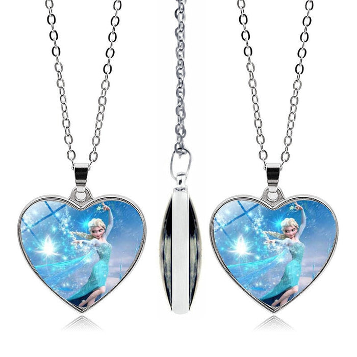 Wholesale Alloy Glass Piece Princess Time Gemstone Heart Necklace JDC-NE-Hengx003 Necklaces 横湘 PSXL001496-1 Wholesale Jewelry JoyasDeChina Joyas De China