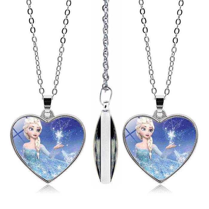 Wholesale Alloy Glass Piece Princess Time Gemstone Heart Necklace JDC-NE-Hengx003 Necklaces 横湘 PSXL001496-2 Wholesale Jewelry JoyasDeChina Joyas De China
