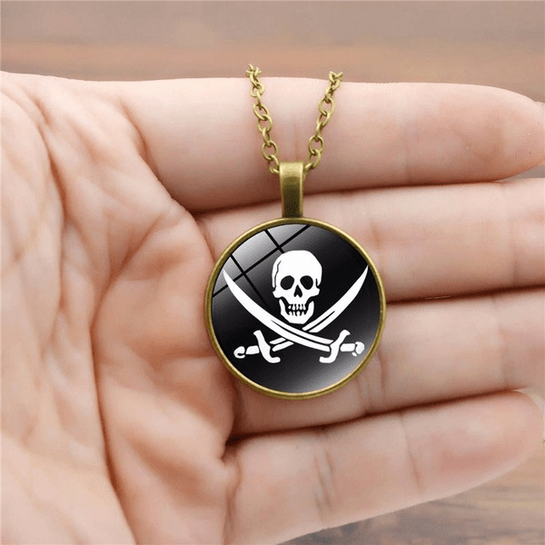 Wholesale Alloy Glass Piece Skull Time Gemstone Necklace JDC-NE-Hengx005 Necklaces 横湘 Wholesale Jewelry JoyasDeChina Joyas De China
