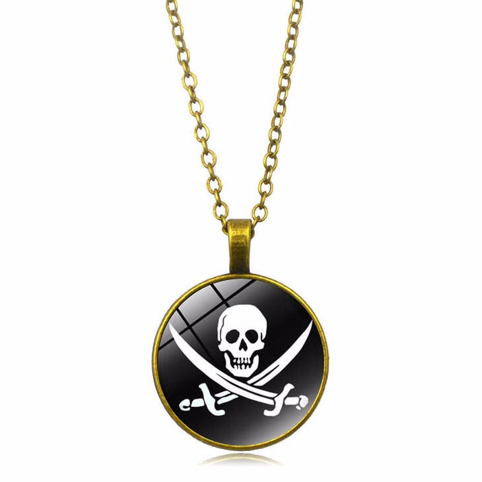 Wholesale Alloy Glass Piece Skull Time Gemstone Necklace JDC-NE-Hengx005 Necklaces 横湘 Wholesale Jewelry JoyasDeChina Joyas De China