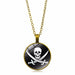 Wholesale Alloy Glass Piece Skull Time Gemstone Necklace JDC-NE-Hengx005 Necklaces 横湘 XTS0412-qingtong Wholesale Jewelry JoyasDeChina Joyas De China