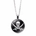 Wholesale Alloy Glass Piece Skull Time Gemstone Necklace JDC-NE-Hengx005 Necklaces 横湘 XTS0413-silver Wholesale Jewelry JoyasDeChina Joyas De China