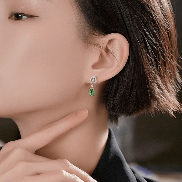 Wholesale Alloy Green Tourmaline Earrings JDC-ES-ZhenR007 Earrings 臻荣 Wholesale Jewelry JoyasDeChina Joyas De China