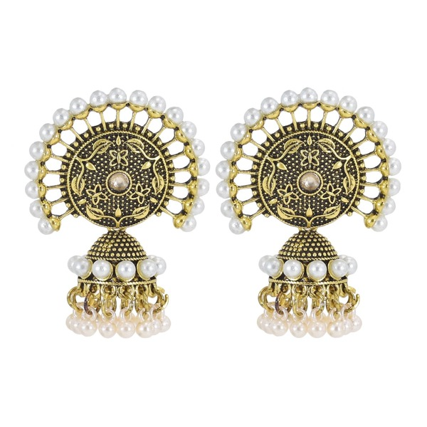 Bulk Jewelry Wholesale alloy Indian style pearl Tassel Earrings JDC-ES-T16 Wholesale factory from China YIWU China