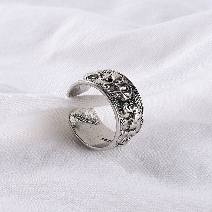 Wholesale Alloy Letter Elephant Ring MOQ≥2 JDC-RS-JuY006 Rings 聚耀 36 minimum 2 pieces for wholesale 1 Wholesale Jewelry JoyasDeChina Joyas De China