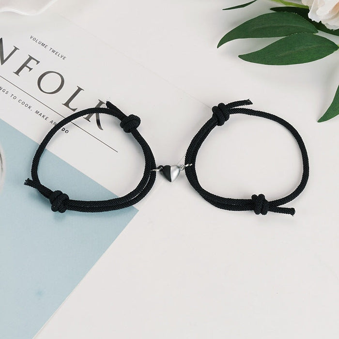 Wholesale Alloy Magnetic Attraction Couple Magnetic Bracelet JDC-BT-Yongy003 Bracelet 永依 Black pair Wholesale Jewelry JoyasDeChina Joyas De China