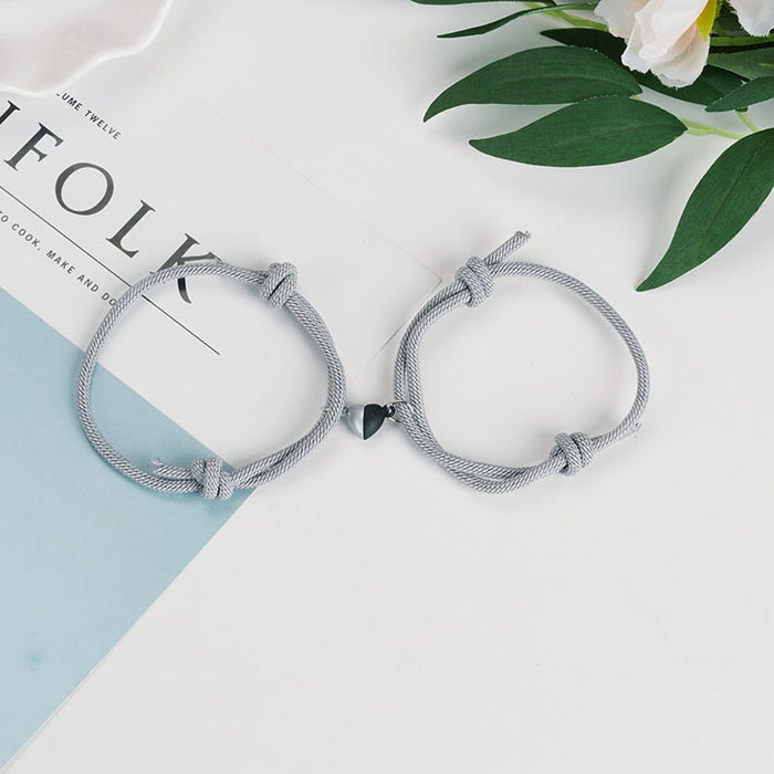 Wholesale Alloy Magnetic Attraction Couple Magnetic Bracelet JDC-BT-Yongy003 Bracelet 永依 Grey pair Wholesale Jewelry JoyasDeChina Joyas De China