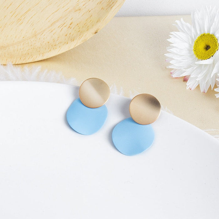 Wholesale Alloy Morandi Color Earrings JDC-ES-XuF121 Earrings 旭帆 blue Wholesale Jewelry JoyasDeChina Joyas De China