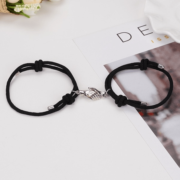 Wholesale Alloy Red Handshake Magnetic Braided Couple Bracelet JDC-BT-Yongy004 Bracelet 永依 Wholesale Jewelry JoyasDeChina Joyas De China