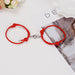 Wholesale Alloy Red Handshake Magnetic Braided Couple Bracelet JDC-BT-Yongy004 Bracelet 永依 Red+silver handshake Wholesale Jewelry JoyasDeChina Joyas De China