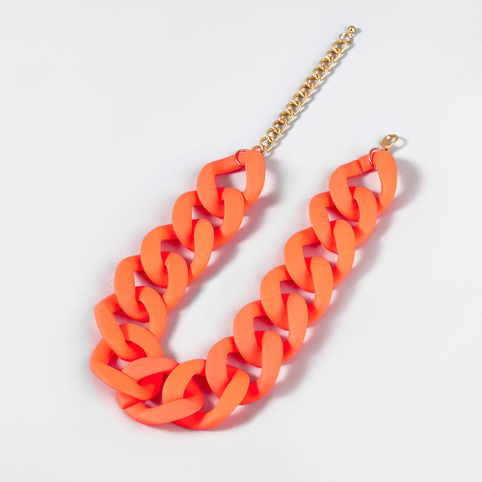 Wholesale Alloy Resin Candy Color Necklace JDC-NE-JL191 Necklaces 氿乐 orange Wholesale Jewelry JoyasDeChina Joyas De China