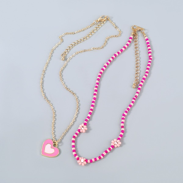 Wholesale Alloy Resin Drip Oil Love Necklace JDC-NE-JL187 Necklaces 氿乐 Wholesale Jewelry JoyasDeChina Joyas De China