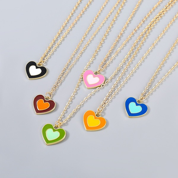 Wholesale Alloy Resin Drip Oil Love Necklace JDC-NE-JL187 Necklaces 氿乐 Wholesale Jewelry JoyasDeChina Joyas De China