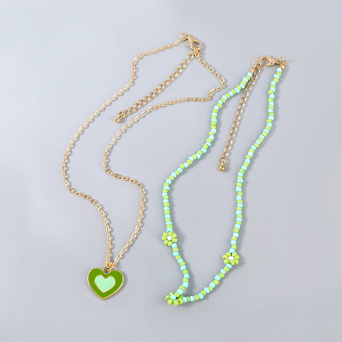 Wholesale Alloy Resin Drip Oil Love Necklace JDC-NE-JL187 Necklaces 氿乐 Wholesale Jewelry JoyasDeChina Joyas De China