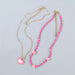 Wholesale Alloy Resin Drip Oil Love Necklace JDC-NE-JL187 Necklaces 氿乐 pink Wholesale Jewelry JoyasDeChina Joyas De China