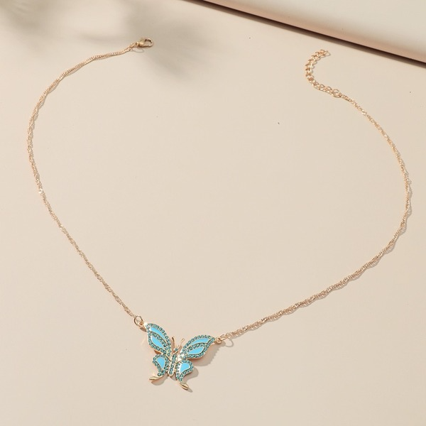 Bulk Jewelry Wholesale alloy rhinestone butterfly necklace JDC-NE-A310 Wholesale factory from China YIWU China