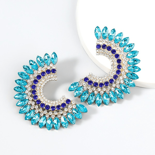 Wholesale Alloy Rhinestone C Shape Earrings JDC-ES-JL908 Earrings 氿乐 Wholesale Jewelry JoyasDeChina Joyas De China