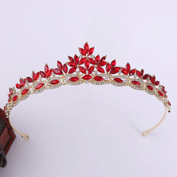 Wholesale Alloy Rhinestone Crystal Bridal Crown Headband JDC-HD-ZuanG003 Headband 钻岗 red Wholesale Jewelry JoyasDeChina Joyas De China